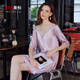 美標商場(chǎng)同款重磅真絲睡裙女春夏100%桑蠶絲睡衣蕾絲性感連衣裙家居服 香氛紫（19姆米） 2XL (175)