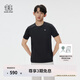 KOLON SPORT/可隆速干T恤 男子戶外運動圓領吸濕防曬UPF50+休閑短袖 LHRT5MN131-BK 黑色 XL 180/100A