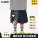 馬·拉丁（M.Latin）馬拉丁童裝兒童褲子25夏裝新款男小童可愛藝術(shù)家印花牛仔中褲