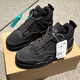 BAPE EDCVAJ4莆田男鞋高幫休閑經(jīng)典板鞋透氣實(shí)戰aj3氣墊籃球鞋情侶運動(dòng)鞋子 AJ4-黑貓 42