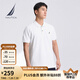 諾帝卡（NAUTICA）【單件直降】男裝25春夏新款商務(wù)休閑舒適親膚棉氨透氣短袖POLO男 白色1BW M