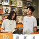 Lee25新品經(jīng)典日常字母Logo印花摩登中性男女同款短袖T恤休閑潮流 白色（尺碼偏大，拍小一碼） XL