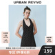 UR2025夏季新款女裝通勤褶皺后開衩無袖連衣裙UWB750004 紅色印花 XS