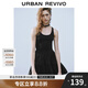 UR2025夏季新款女裝設(shè)計(jì)感大蝴蝶結(jié)裝飾無袖連衣裙UYV750037 正黑 (偏短) S