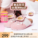 他她（TATA）女鞋勃肯鞋黃油小熊聯(lián)名夏季厚底女外穿包頭拖鞋 米白/粉 37