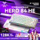 狼蛛（AULA）HERO 84HE磁軸鍵盤RT電競游戲75配列客制化機械有線RGB霓虹燈箱五層填充網(wǎng)頁驅(qū)動無畏契約8K回報率 白色等高線【黑皇磁軸】-FR4沉金定位板