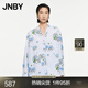 JNBY/江南布衣春秋襯衫女趣味圖案印花棉質(zhì)寬松休閑通勤5O7215850 465/藍(lán)色系花型 M