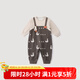 巴厘小豬寶寶春裝男寶背帶假兩件連體衣春秋季外出服女寶衣服嬰幼兒哈衣 哈嘍鴨嘰   80cm