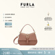 芙拉（FURLA）【明星同款】FURLA芙拉FLOW牛皮迷你女士通勤簡約手提包斜挎包 灰褐色