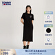 TOMMY JEANS【休閑舒適】夏季女裝純棉簽字印花圓領(lǐng)T恤長裙連衣裙19231 黑色BDS S （推薦：95-110斤）