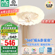 雷士（NVC）全光譜風(fēng)扇燈吊扇燈 護(hù)眼級(jí) 兒童房LED智能調(diào)光臥室餐廳搖頭吹風(fēng) 【全光譜】花云42W丨智控?fù)u頭