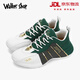 Walker Shop品牌跑步鞋男2025新款時(shí)尚潮流包底老爹鞋防滑耐磨運(yùn)動(dòng)男鞋徒步鞋 白灰綠【皮面】 42