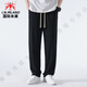 國際米瀾品牌男裝休閑褲夏季新款直筒冰絲港風(fēng)寬松百搭透氣闊腿薄款褲子男 黑色 L