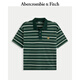 Abercrombie & Fitch【重磅POLO】男裝25夏季美式條紋棉質(zhì)Polo衫短袖T恤 綠色條紋 L (180/108A)
