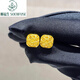 順福生 SOENFUSE新款爆閃方糖耳釘黃金拉絲花型耳環(huán)999足金色時(shí)尚感耳飾送女友 拉絲小方糖耳釘（大款）