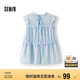 森馬（Semir）短袖襯衫女木耳邊蝴蝶結(jié)浪漫溫柔2025夏飛袖肌理襯衣109325104003