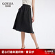 歌莉婭 夏季新品  香云紗半裙  1B4L2B050 00B黑色 XL