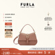芙拉（FURLA）【七夕禮物】【明星同款】FURLA芙拉FLOW牛皮迷你女士手提斜挎包 灰褐色