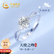 中國黃金（CHINA GOLD）一吻定情足銀戒指女托帕石求婚鉆戒生日禮物送女友老婆結(jié)婚紀(jì)念日 一吻定情戒指-托帕石【京速達(dá)】