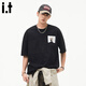 :CHOCOOLATE it日系短袖男士2025夏季薄款純棉圓領(lǐng)休閑寬松潮牌T恤 黑色 L 【建議110斤-130斤】