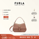 芙拉（FURLA）【七夕禮物】【明星同款】FURLA芙拉FLOW牛皮迷你女士手提斜挎包 灰褐色