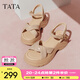 他她（TATA）涼鞋女鞋2025夏季新款休閑厚底法式氣質(zhì)時裝涼鞋女 杏色 37