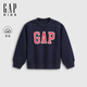 Gap【大小童同款】男女童2025秋季新款logo抓絨衛(wèi)衣兒童裝829305 海軍藍(lán) 140 /68(10-11歲)