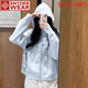 SNYDER WEAR2025新款氣質(zhì)女士外套短款衛(wèi)衣外套女百搭寬松上衣學(xué)院風(fēng)百搭外套 淺藍(lán)色（春秋短款外套） 常規(guī) S 建議80-100斤