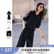 梵希蔓藏青色開春穿搭衛(wèi)衣套裝女2025年新款連帽外套闊腿褲兩件套 A0675 藏青色 XL
