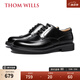 THOM WILLS【明星同款】德比鞋英倫風(fēng)男士商務(wù)正裝皮鞋舒適透氣真皮男鞋夏季 黑色小牛D1611 45 /9.5碼
