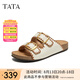 他她（TATA）女鞋勃肯拖2025夏季新款外穿拖鞋涼鞋女 米白 37