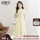 絲柏舍文藝風(fēng)連衣裙2025夏季新款女裝優(yōu)雅立領(lǐng)寬松腰中長裙