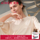 愛慕（Aimer）七夕禮物送女友海藻睡眠衣玻尿酸親膚排汗干爽抗菌防螨女睡衣套裝 七分袖長褲套裝-淺杏色 AM469641 M (165)