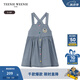 Teenie Weenie Kids小熊童裝夏季款女寶寶牛仔高腰休閑運(yùn)動(dòng)背帶裙 藍(lán)色 100 cm