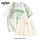 MJ STYLE純棉扎染短袖短褲套裝女2025夏季寬松休閑高腰顯瘦小個子兩件套