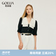 歌莉婭襯衫女夏上衣2025年新款天絲黑白拼接大領(lǐng)氣質(zhì)通勤襯衣1C5R3B040 00B黑色 S