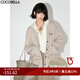 COCOBELLA休閑風(fēng)加絨字母開(kāi)衫外套松弛感穿搭銀狐絨棒球服SC67 米灰 S