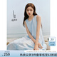 范思藍(lán)恩【徐若晗同款】腰精裙設(shè)計(jì)感背心連衣裙女夏無(wú)袖拼接裙子 淺水藍(lán) XL