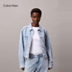 Calvin KleinJeans25早秋新款女士美式潮流復古風ck滿印純棉牛仔外套47C782G X0S-牛仔淺藍 XXS