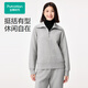 全棉時(shí)代【張凌赫推薦】【商場(chǎng)同款】秋冬女士空氣層半拉鏈衛衣 中花灰 L (165)