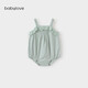 babylove【清倉】女寶寶吊帶包屁衣夏季薄款純棉紗布三角哈衣甜美花邊夏裝