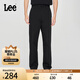Lee25春夏新品舒適直筒Logo織標(biāo)男日常休閑褲布褲潮流LMB009918204 黑色 32