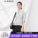 S.DEER圣迪奧2022女裝休閑翻領肌理壓褶短袖襯衫 灰/67 S/160