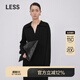 LESS冬季綿羊毛裙子女簡約休閑寬松中長款針織連衣裙2N0G12480 001/本黑 L