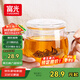 富光花茶杯 男女士茶水分離杯子 雙層辦公泡茶玻璃杯帶把高硼硅水杯