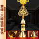 山迪銅鈴鐺掛件黃銅鐘擺件寺廟門口大小號(hào)超響入戶門掛件老式銅風(fēng)鈴 【五黃用】黃中國結(jié)六順錢銅鈴鐺