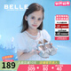 百麗（Belle）童鞋幼童學(xué)步寶寶鞋春秋款蝴蝶結(jié)公主鞋女童水晶鞋兒童單鞋小皮鞋 銀色 25 腳長15.1-15.6cm