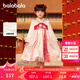 巴拉巴拉（BALABALA）女童漢服連衣裙國風(fēng)襦裙加絨拜年服 黃紅色調(diào)00336 120 cm