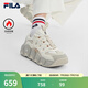 斐樂（FILA）官方女鞋復古運動鞋新款加絨可頌鞋休閑鞋老爹鞋 豆腐白/燕麥色-TO 36.5
