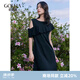 歌莉婭黑色顯瘦連衣裙夏裝名媛禮服裙子女裝小個子氣質(zhì)125R4H6P0 00B黑色 M